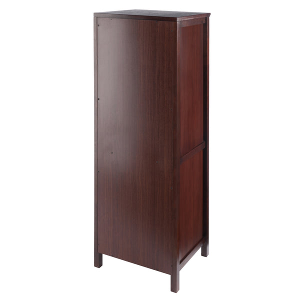 Winsome Wood Brooke 3-section Jelly Cupboard With Wine Storage - Rustic Walnut Finish, Ideal For Home Decor Walnut Solid ,Composite Wood 94412-winsome-wood