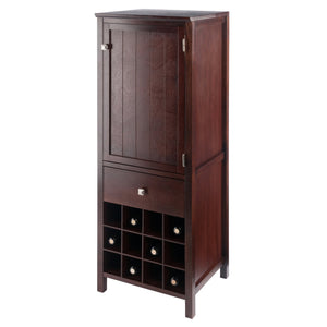 Winsome Wood Brooke 3-section Jelly Cupboard With Wine Storage - Rustic Walnut Finish, Ideal For Home Decor Walnut Solid ,Composite Wood 94412-winsome-wood