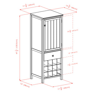 Winsome Wood Brooke 3-section Jelly Cupboard With Wine Storage - Rustic Walnut Finish, Ideal For Home Decor Walnut Solid ,Composite Wood 94412-winsome-wood