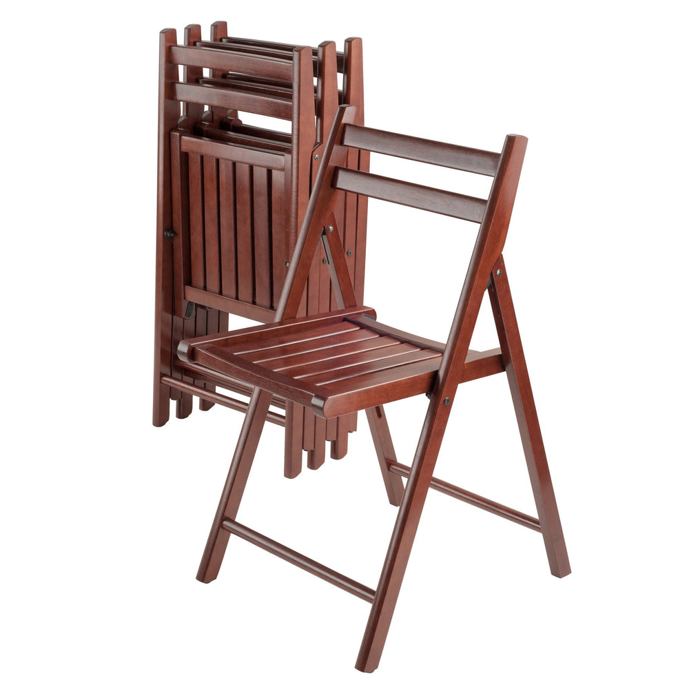 Winsome Wood Robin 4-piece Folding Chair Set In Rich Walnut - Stylish, Space-saving, And Ready For Any Gathering! Walnut Solid Wood 94415-winsome-wood