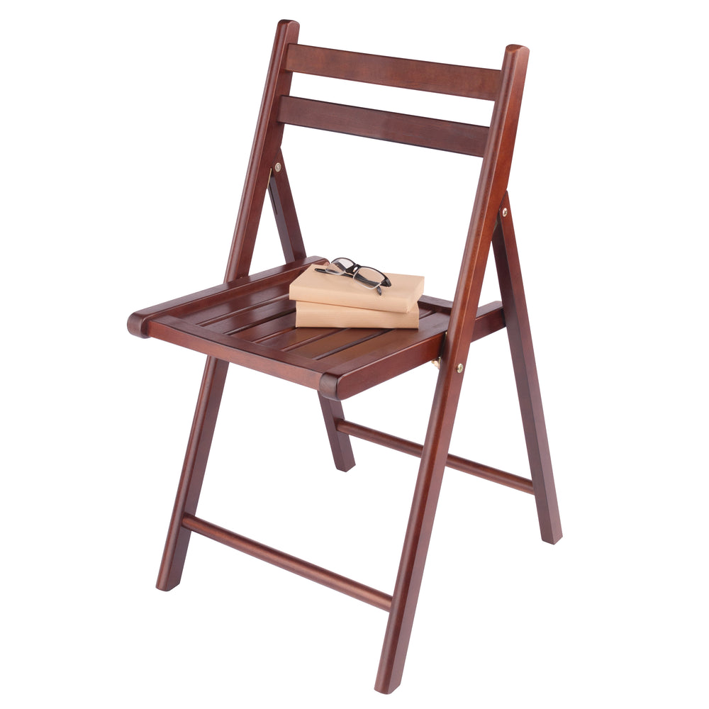 Winsome Wood Robin 4-piece Folding Chair Set In Rich Walnut - Stylish, Space-saving, And Ready For Any Gathering! Walnut Solid Wood 94415-winsome-wood
