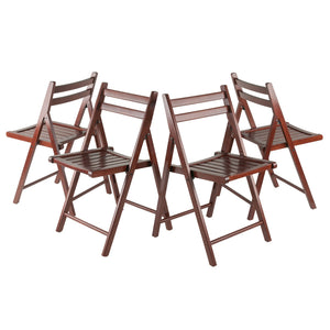 Winsome Wood Robin 4-piece Folding Chair Set In Rich Walnut - Stylish, Space-saving, And Ready For Any Gathering! Walnut Solid Wood 94415-winsome-wood
