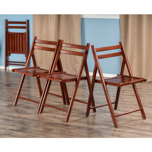Winsome Wood Robin 4-piece Folding Chair Set In Rich Walnut - Stylish, Space-saving, And Ready For Any Gathering! Walnut Solid Wood 94415-winsome-wood