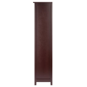 Winsome Wood Milan Tall Narrow 4-section Storage Shelf In Walnut – Stylish & Space-saving Bookcase For Any Room Walnut Solid ,Composite Wood 94416-winsome-wood