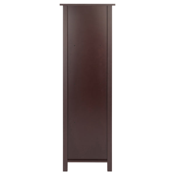 Winsome Wood Milan Tall Narrow 4-section Storage Shelf In Walnut – Stylish & Space-saving Bookcase For Any Room Walnut Solid ,Composite Wood 94416-winsome-wood