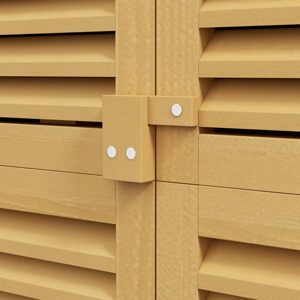 English Elm Outsunny Wooden Outdoor Storage Cabinet 5'x3' with Asphalt Roof, Lockable Double Doors, Yellow W2225P229109