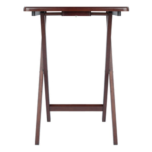 Winsome Wood Alex 4-piece Snack Table Set - Stylish Walnut Folding Tables For Easy Entertaining & Small Spaces Walnut Solid Wood 94419-winsome-wood