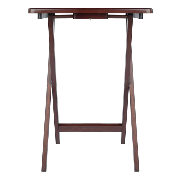 Winsome Wood Alex 4-piece Snack Table Set - Stylish Walnut Folding Tables For Easy Entertaining & Small Spaces Walnut Solid Wood 94419-winsome-wood