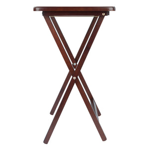 Winsome Wood Alex 4-piece Snack Table Set - Stylish Walnut Folding Tables For Easy Entertaining & Small Spaces Walnut Solid Wood 94419-winsome-wood