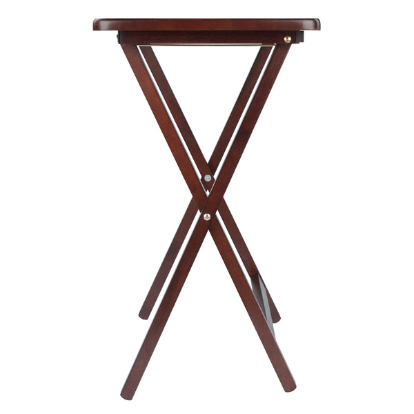 Winsome Wood Alex 4-piece Snack Table Set - Stylish Walnut Folding Tables For Easy Entertaining & Small Spaces Walnut Solid Wood 94419-winsome-wood