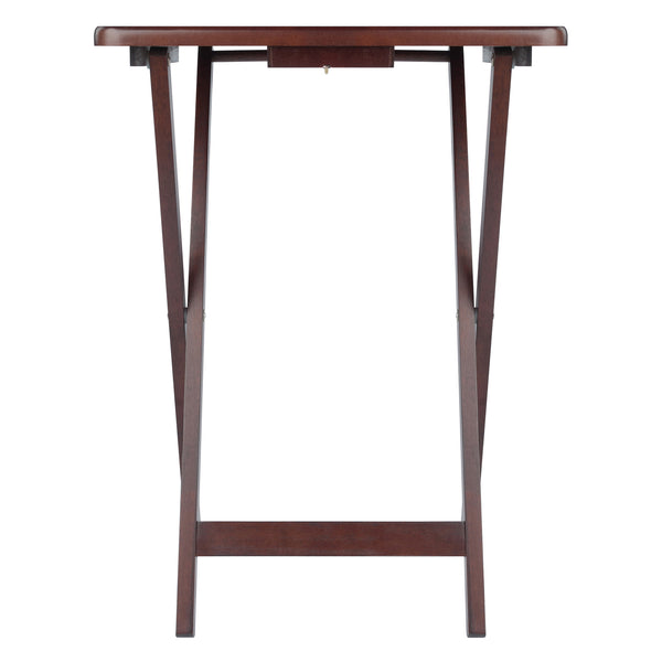 Winsome Wood Alex 4-piece Snack Table Set - Stylish Walnut Folding Tables For Easy Entertaining & Small Spaces Walnut Solid Wood 94419-winsome-wood