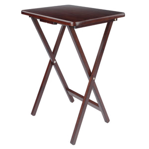 Winsome Wood Alex 4-piece Snack Table Set - Stylish Walnut Folding Tables For Easy Entertaining & Small Spaces Walnut Solid Wood 94419-winsome-wood