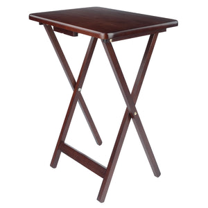 Winsome Wood Alex 4-piece Snack Table Set - Stylish Walnut Folding Tables For Easy Entertaining & Small Spaces Walnut Solid Wood 94419-winsome-wood