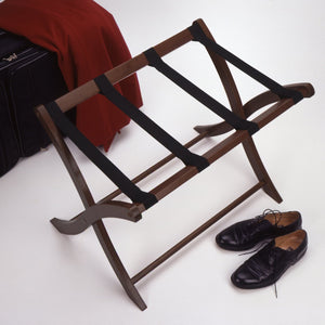 Winsome Wood Scarlett Luggage Rack - Elegant Walnut Design, Sturdy Wood Construction, No Assembly Required, 70lbs Capacity Walnut Solid Wood ,Nylon 94420-winsome-wood