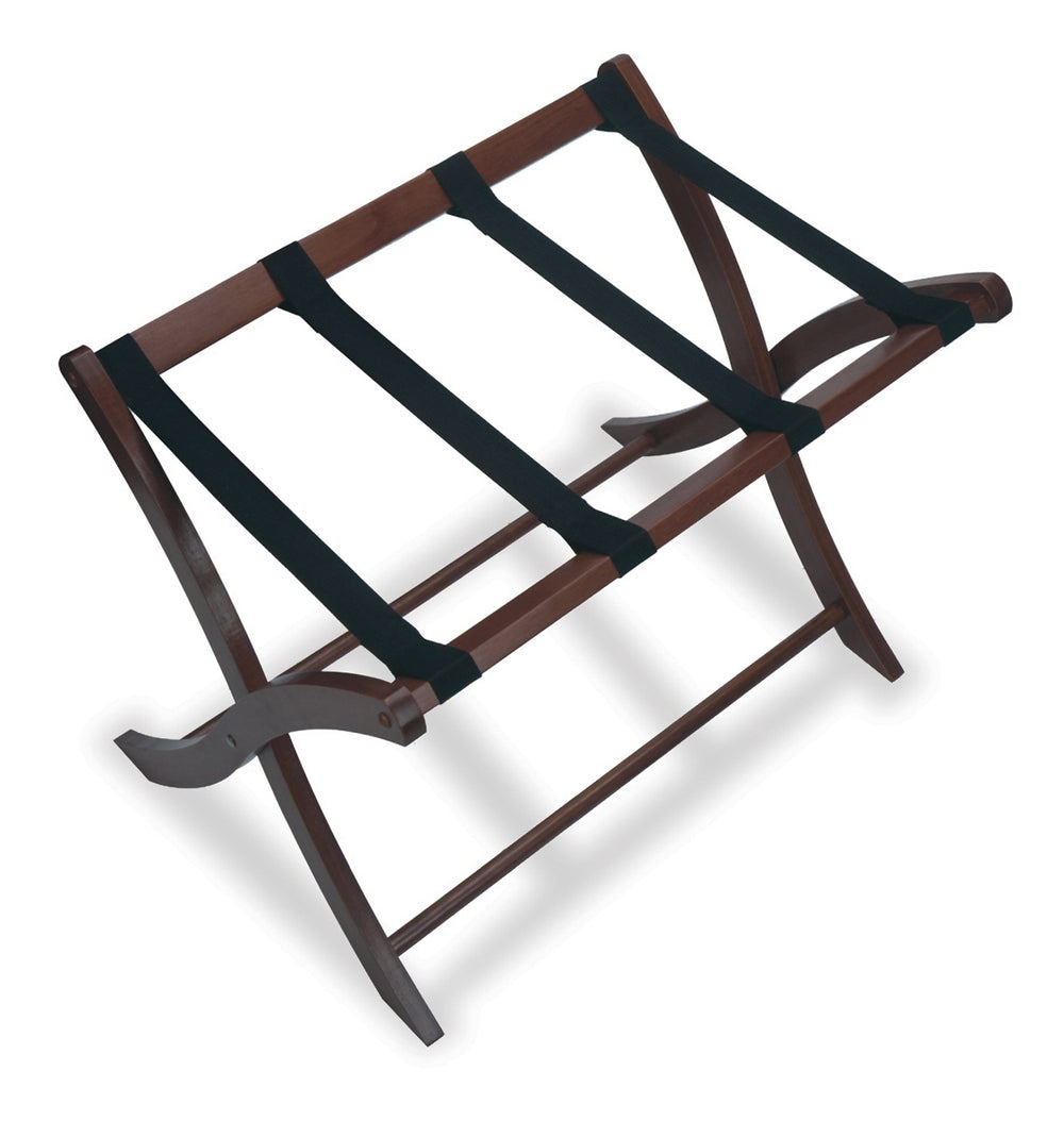 Winsome Wood Scarlett Luggage Rack - Elegant Walnut Design, Sturdy Wood Construction, No Assembly Required, 70lbs Capacity Walnut Solid Wood ,Nylon 94420-winsome-wood