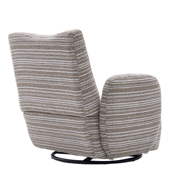 English Elm Modern Boucle 360° Swivel Leisure Chair with High‑Resilience Sponge, Supportive Curve, 550lb Capacity khaki W395P355481