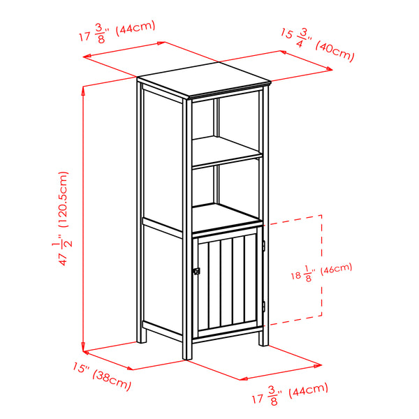 Winsome Wood Brooke Jelly Cupboard With Open Shelves - Stylish Walnut Storage For Kitchen & Dining Spaces Walnut Solid ,Composite Wood 94421-winsome-wood