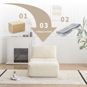 English Elm Modern Modular Memory Foam Sofa - Stylish Pet-Friendly Chaise Lounge With Movable Ottoman, Beige W3723P346956