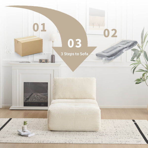 English Elm Modern Modular Memory Foam Sofa - Stylish Pet-Friendly Chaise Lounge With Movable Ottoman, Beige W3723P346956