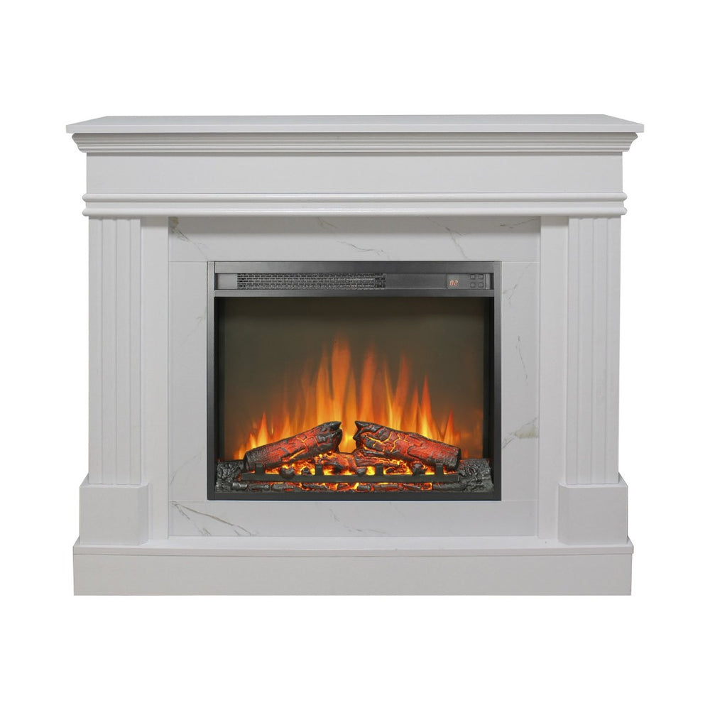 English Elm 44" Electric Fireplace Mantel with 3d Flame Led Insert for Living or Bedroom W1769P356642