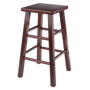 Winsome Wood Carrick Counter Stool In Rich Walnut Finish - Stylish & Sturdy 24" Height Bar Stool For Home Use Walnut Solid Wood 94426-winsome-wood