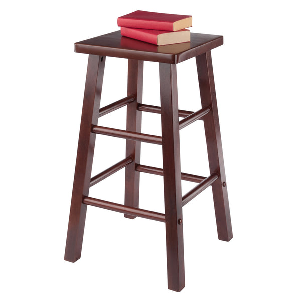 Winsome Wood Carrick Counter Stool In Rich Walnut Finish - Stylish & Sturdy 24" Height Bar Stool For Home Use Walnut Solid Wood 94426-winsome-wood
