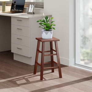 Winsome Wood Carrick Counter Stool In Rich Walnut Finish - Stylish & Sturdy 24" Height Bar Stool For Home Use Walnut Solid Wood 94426-winsome-wood