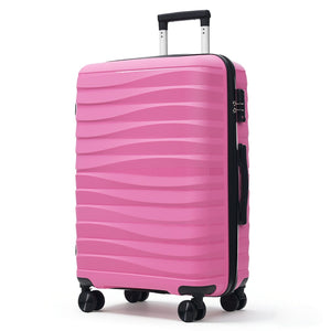English Elm Premium Polypropylene Hard Shell Luggage Set Three Piece with Tsa Locks Spinner Wheels Pink N726P460073R