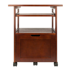 Winsome Wood Piper Work Station, Compact Walnut Desk With Mobility, Pullout Tray & Versatile Storage Solutions Walnut Solid ,Composite Wood 94427-winsome-wood