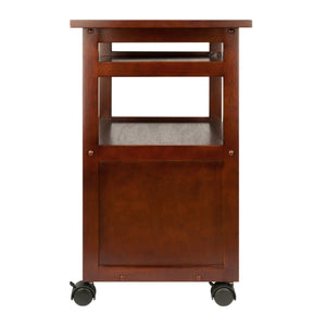 Winsome Wood Piper Work Station, Compact Walnut Desk With Mobility, Pullout Tray & Versatile Storage Solutions Walnut Solid ,Composite Wood 94427-winsome-wood