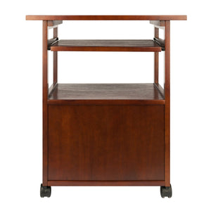 Winsome Wood Piper Work Station, Compact Walnut Desk With Mobility, Pullout Tray & Versatile Storage Solutions Walnut Solid ,Composite Wood 94427-winsome-wood