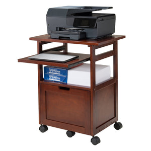 Winsome Wood Piper Work Station, Compact Walnut Desk With Mobility, Pullout Tray & Versatile Storage Solutions Walnut Solid ,Composite Wood 94427-winsome-wood