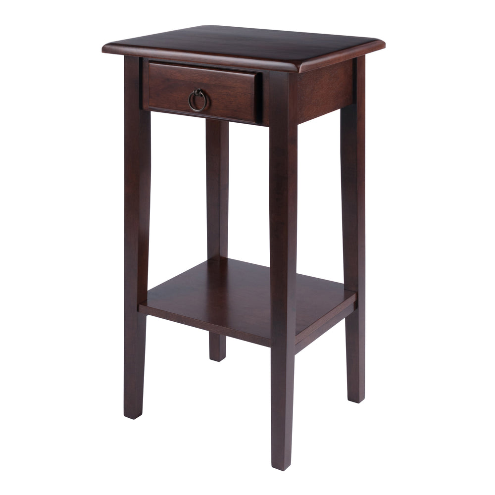 Winsome Wood Regalia Accent Table - Stylish Walnut Side Table With Drawer & Shelf For Living Room Or Bedroom Walnut Solid ,Composite Wood 94430-winsome-wood