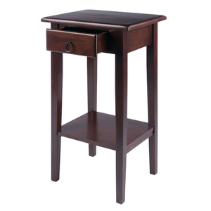 Winsome Wood Regalia Accent Table - Stylish Walnut Side Table With Drawer & Shelf For Living Room Or Bedroom Walnut Solid ,Composite Wood 94430-winsome-wood