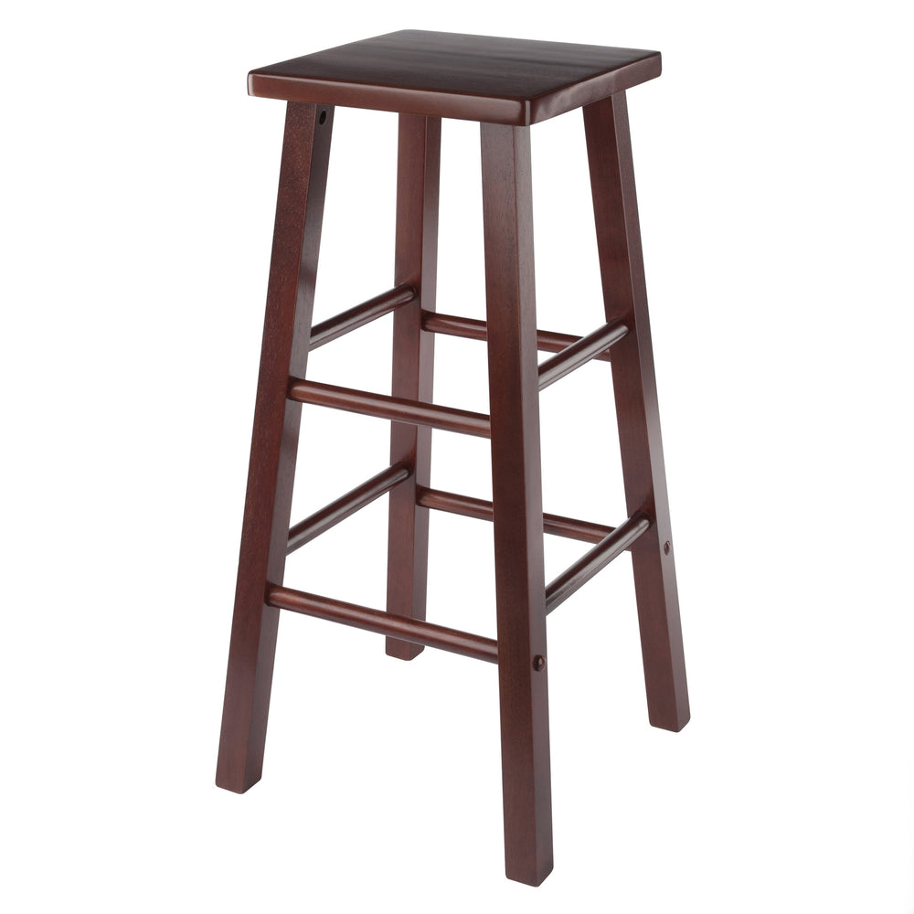 Winsome Wood Carrick Bar Stool - Stylish Walnut Finish, Sturdy Square Legs, Ideal For Home Bars & Bistro Tables Walnut Solid Wood 94432-winsome-wood