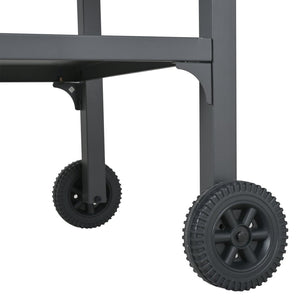 English Elm Outdoor Bbq Prep Cart Rolling Stainless Steel Grill Station with Foldable Work Surface Gray N719P407403E