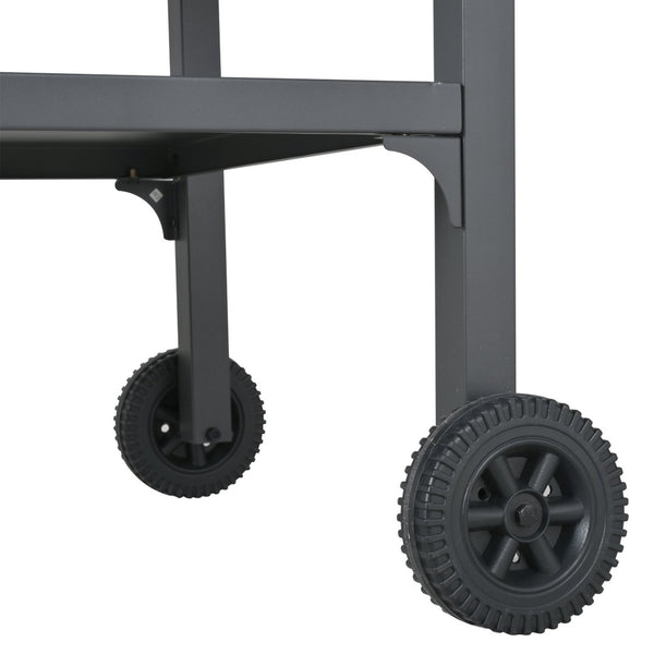 English Elm Outdoor Bbq Prep Cart Rolling Stainless Steel Grill Station with Foldable Work Surface Gray N719P407403E