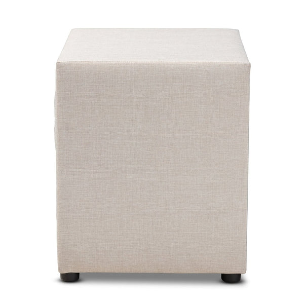 Baxton Studio Baxton Studio Lepine Modern Light Beige Upholstered Nightstand with 2 Soft-Close Drawers & Style BBT3164-Light Beige-NS