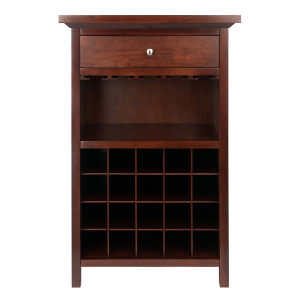 Winsome Wood Chablis Wine Cabinet - Elegant Walnut Finish With Space For 20 Bottles, Glasses & Accessories Walnut Solid ,Composite Wood 94441-winsome-wood