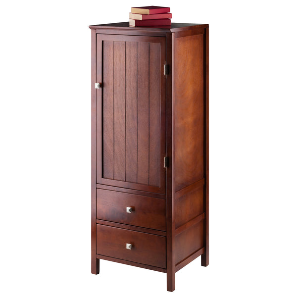 Winsome Wood Brooke 2-drawer Jelly Cupboard - Elegant Walnut Storage With French Country Charm & Modular Design Walnut Solid ,Composite Wood 94444-winsome-wood