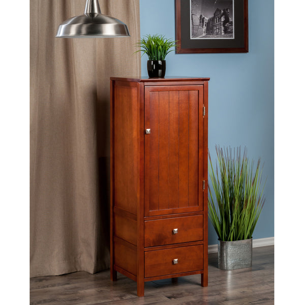 Winsome Wood Brooke 2-drawer Jelly Cupboard - Elegant Walnut Storage With French Country Charm & Modular Design Walnut Solid ,Composite Wood 94444-winsome-wood