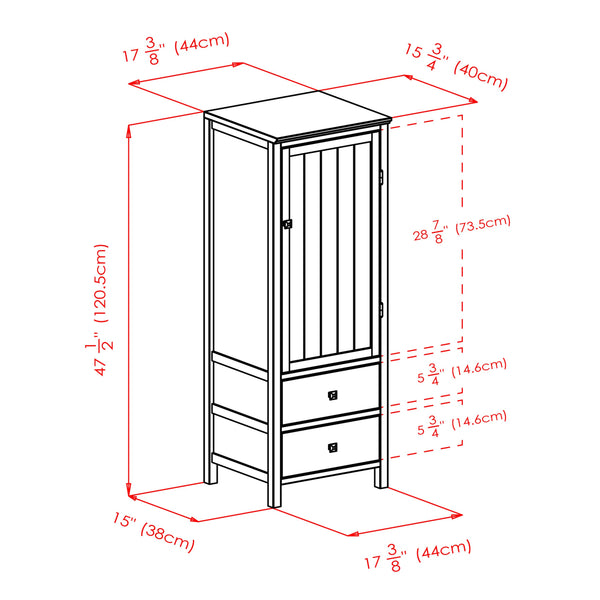 Winsome Wood Brooke 2-drawer Jelly Cupboard - Elegant Walnut Storage With French Country Charm & Modular Design Walnut Solid ,Composite Wood 94444-winsome-wood