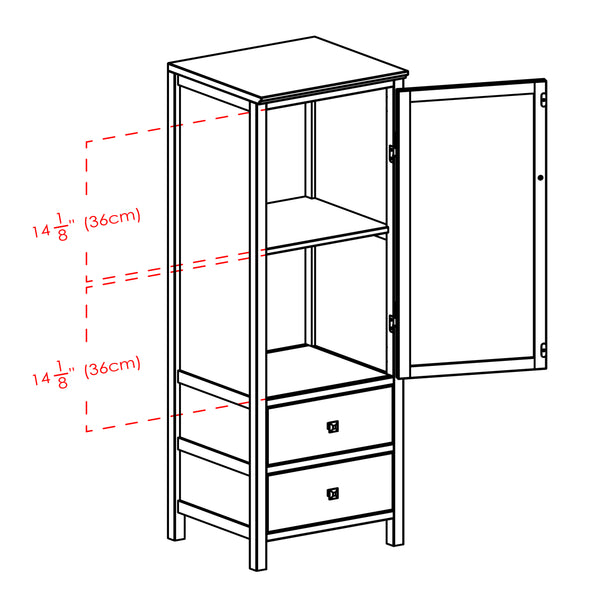 Winsome Wood Brooke 2-drawer Jelly Cupboard - Elegant Walnut Storage With French Country Charm & Modular Design Walnut Solid ,Composite Wood 94444-winsome-wood