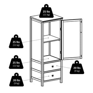 Winsome Wood Brooke 2-drawer Jelly Cupboard - Elegant Walnut Storage With French Country Charm & Modular Design Walnut Solid ,Composite Wood 94444-winsome-wood