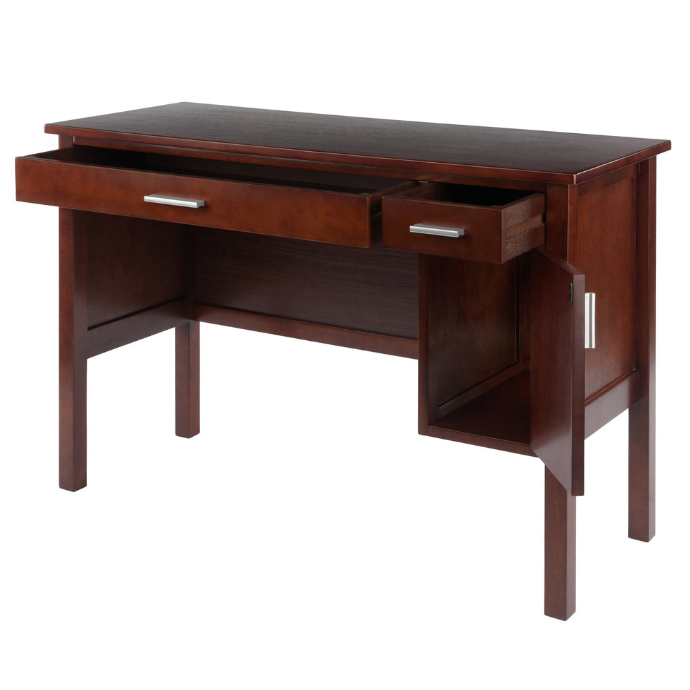 Winsome Wood Emmett Writing Desk In Rich Walnut - Stylish Home Office Solution With Ample Storage & Easy Assembly Walnut Solid ,Composite Wood 94445-winsome-wood