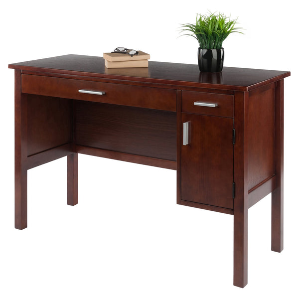 Winsome Wood Emmett Writing Desk In Rich Walnut - Stylish Home Office Solution With Ample Storage & Easy Assembly Walnut Solid ,Composite Wood 94445-winsome-wood