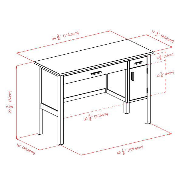 Winsome Wood Emmett Writing Desk In Rich Walnut - Stylish Home Office Solution With Ample Storage & Easy Assembly Walnut Solid ,Composite Wood 94445-winsome-wood