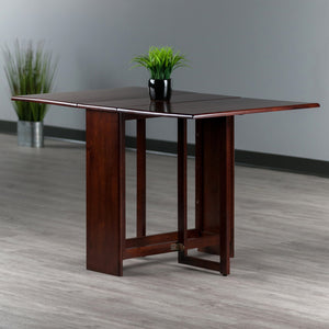 Winsome Wood Clara Versatile Double Drop Leaf Dining Table In Walnut - Perfect Space Saver For Small Areas Walnut Solid ,Composite Wood 94447-winsome-wood
