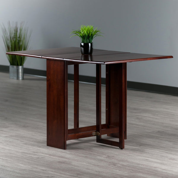 Winsome Wood Clara Versatile Double Drop Leaf Dining Table In Walnut - Perfect Space Saver For Small Areas Walnut Solid ,Composite Wood 94447-winsome-wood