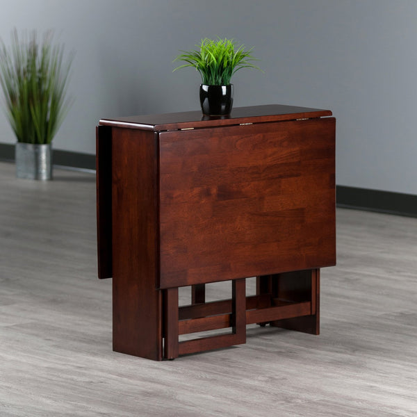 Winsome Wood Clara Versatile Double Drop Leaf Dining Table In Walnut - Perfect Space Saver For Small Areas Walnut Solid ,Composite Wood 94447-winsome-wood